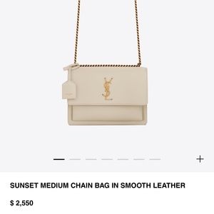 Yves Saint Laurent Cream Crossbody Bag with Gold Accents